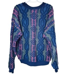 Vintage Mens Textured 90's Crewneck Sweater Carlton Fresh Prince Indie‎ Unique